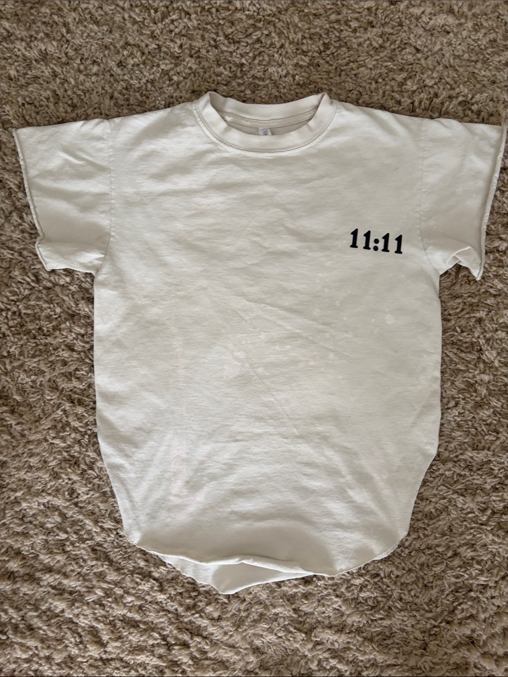 Pebby Forevee 11:11 ANGEL NUMBERS BLEACHED OUT SIDE SLIT TEE